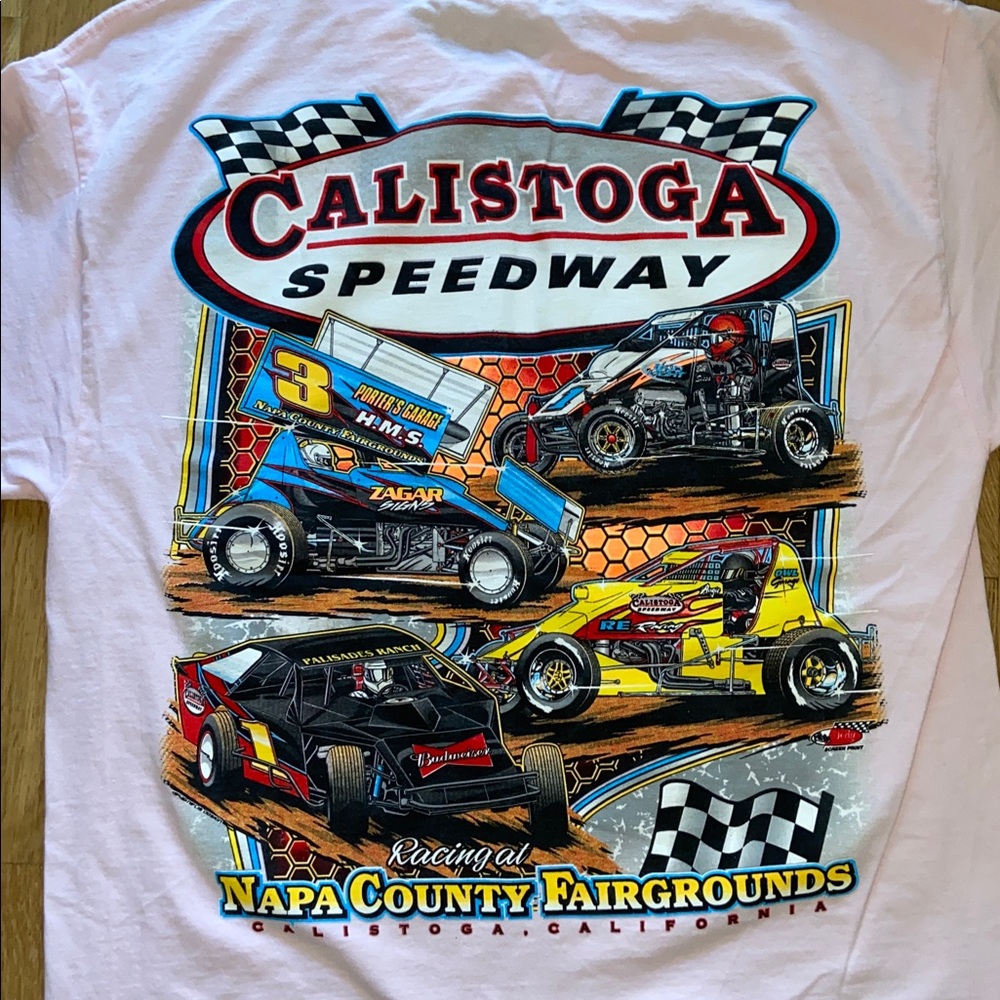 Calistoga Speedway Napa County Fairgrounds Race Track Car Racing Tee T-Shirt